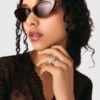 Anel com strass bicolor