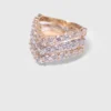 Anel com strass bicolor