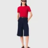 Bermudas em mistura de linho