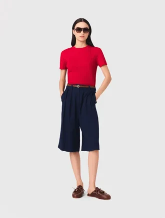 Bermudas em mistura de linho