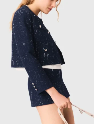 Blazer curto com detalhes