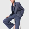 Blazer de fato estruturado com strass