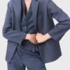 Blazer de fato estruturado com strass