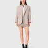 Blazer de fato às riscas com strass