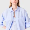 Blusa comprida em popeline