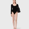 Body com detalhes em veludo e espartilho