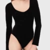 Body com detalhes em veludo e espartilho