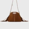 Bolsa Miss M Mini em camurça com pespontos
