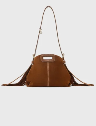Bolsa Miss M Mini em camurça com pespontos