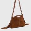 Bolsa Miss M Mini em camurça com pespontos