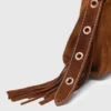 Bolsa Miss M Mini em camurça com pespontos