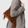 Bolsa Miss M Mini em camurça com pespontos
