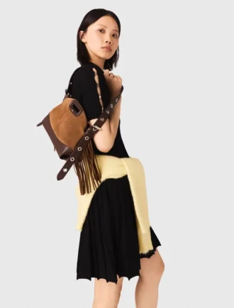 Bolsa Miss M Mini em pele e camurça