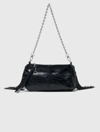 Bolsa Miss M Pouch em couro envernizado