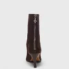 Botas de cano curto em camurça castanha chocolate com fecho