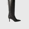 Botas de couro de bico fino