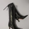 Botas de couro de bico fino