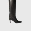 Botas de couro de bico fino