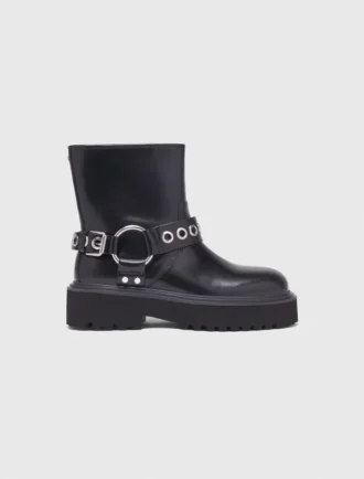Botas de motoqueiro em pele