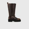 Botas de motoqueiro em pele