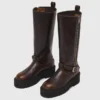 Botas de motoqueiro em pele