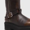 Botas de motoqueiro em pele
