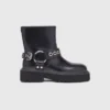 Botas de motoqueiro em pele