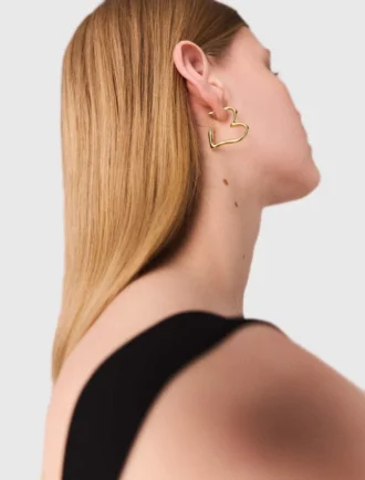 Brincos de argola em forma de coração banhados a ouro