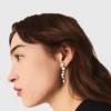 Brincos de coração com strass