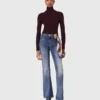 Calças de ganga bootcut com bolsos com fecho