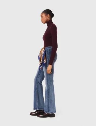 Calças de ganga bootcut com bolsos com fecho