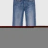 Calças de ganga bootcut com bolsos com fecho