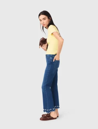 Calças de ganga bootcut com contas