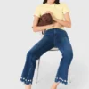 Calças de ganga bootcut com contas