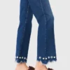 Calças de ganga bootcut com contas