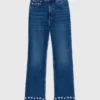 Calças de ganga bootcut com contas