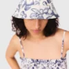 Chapéu de pescador reversível com estampado de frutas