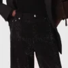 Calças de ganga largas com strass
