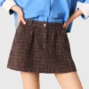 Calções de tweed com cintura elástica