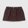 Calções de tweed com cintura elástica