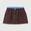 Calções de tweed com cintura elástica
