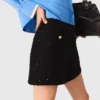 Calções de tweed com strass