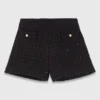 Calções de tweed com strass