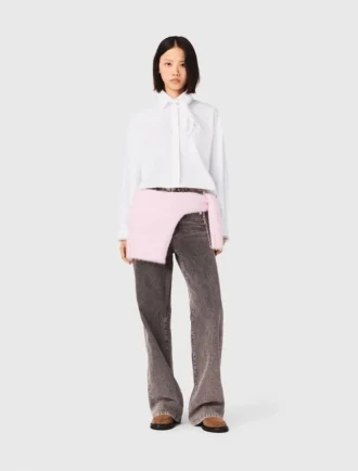 Camisa com gola em croché