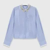Camisa com gola removível com joias