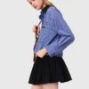 Camisa com gola removível com strass