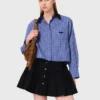Camisa com gola removível com strass
