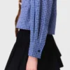 Camisa com gola removível com strass