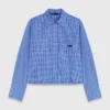 Camisa com gola removível com strass