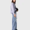 Camisa com laço às riscas